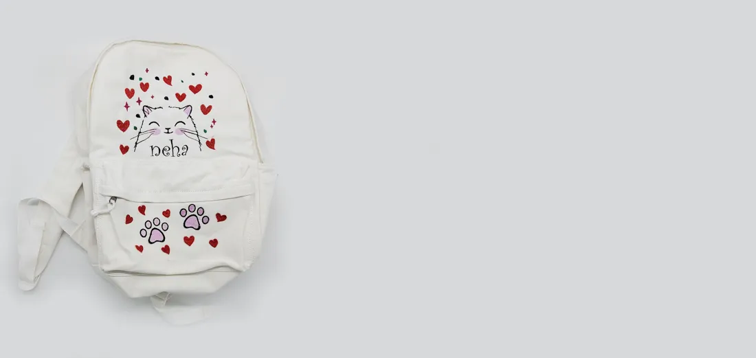 Custom embroidered backpack